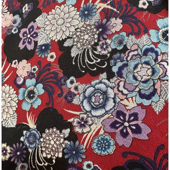 Bisou Bisou Michele Bohbot Floral Semi Sheer Ruched LS Top Whimsygoth Mesh Sz XS - Picture 4 of 15